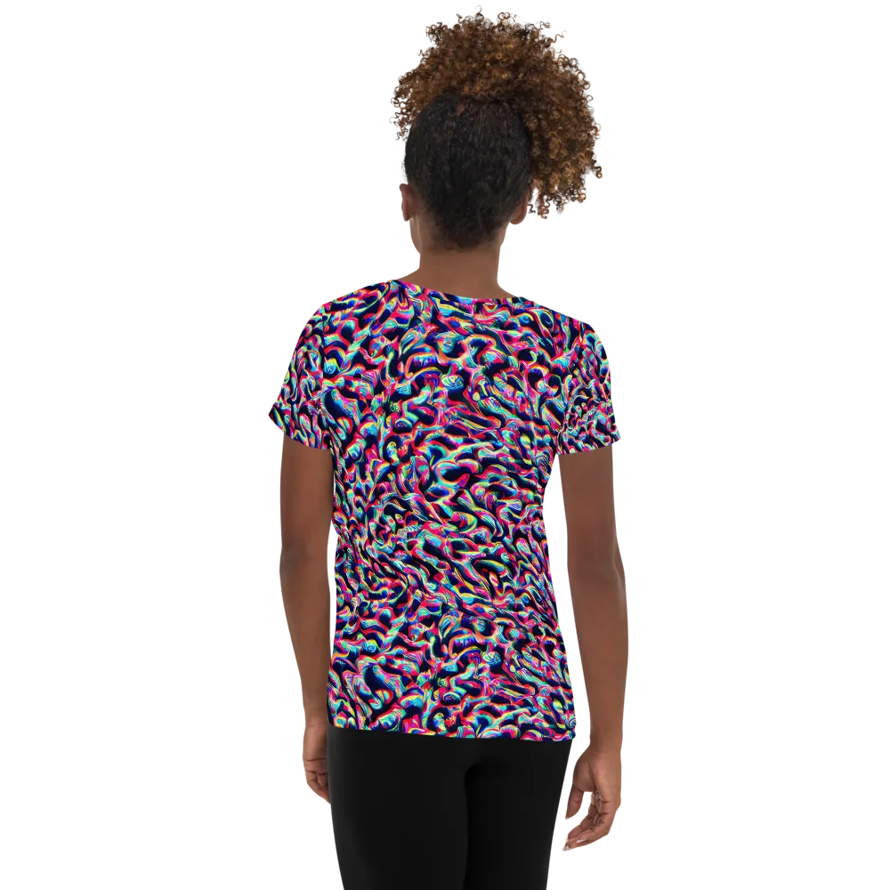 The Chromatic Wave on Women's Athletic T-Shirt — Back
