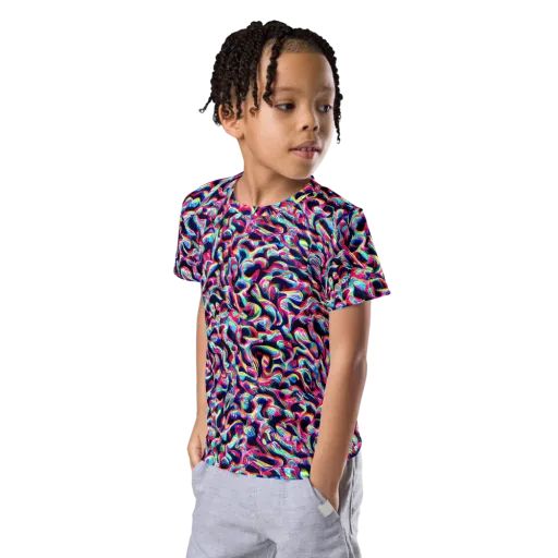 The Chromatic Wave on a Kids Crew Neck T-Shirt