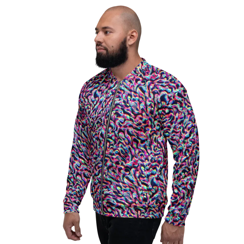 The Chromatic Wave on Bomber Jacket — Left