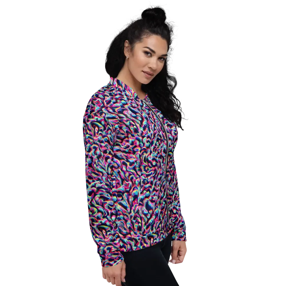 The Chromatic Wave on Bomber Jacket — Right