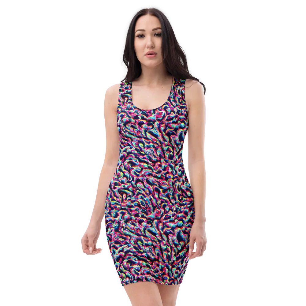 The Chromatic Wave on Bodycon Dress — Front