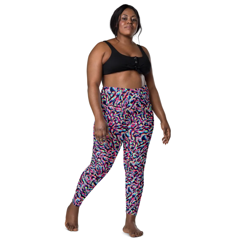 The Chromatic Wave on Leggings with Pockets — Front