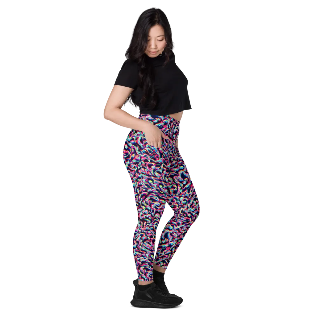 The Chromatic Wave on Leggings with Pockets — Right