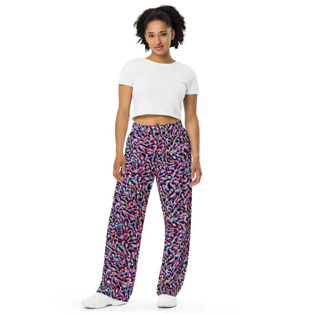 The Chromatic Wave on Wide-Leg Pants — Front