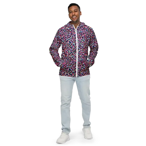 The Chromatic Wave on a Men's Windbreaker