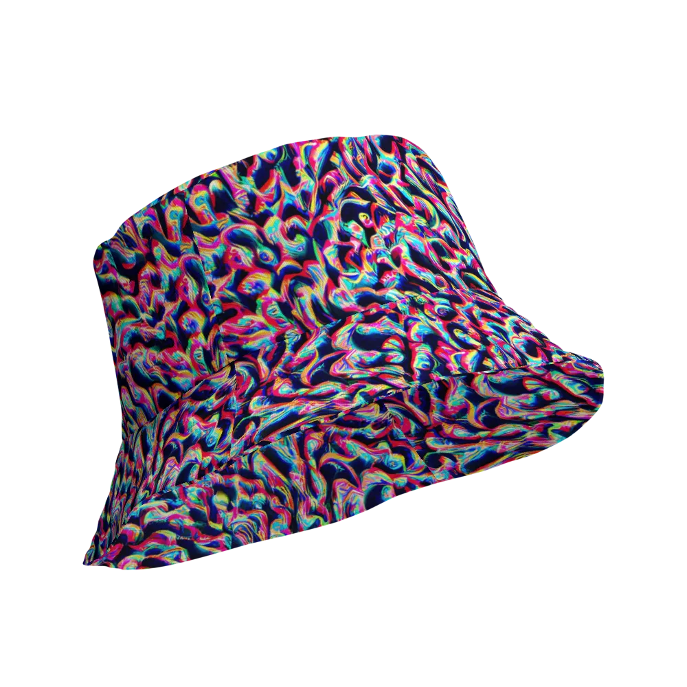 The Chromatic Wave on Reversible Bucket Hat — Product details Outside