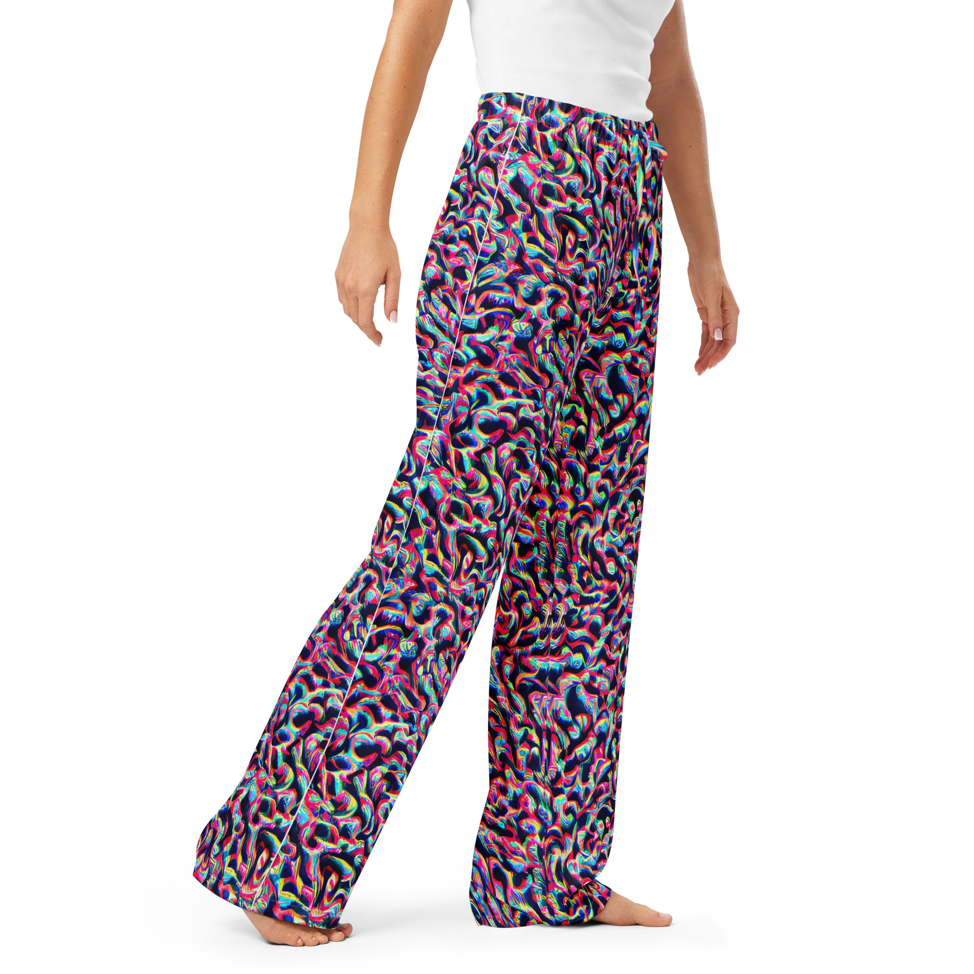 The Chromatic Wave on Women's Pajama Pants — Right Front