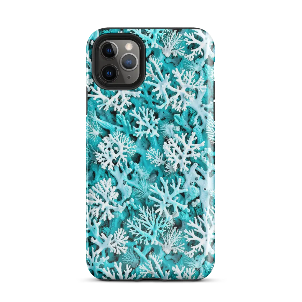 Aqua Coral Bloom on Tough Case for iPhone® — Front