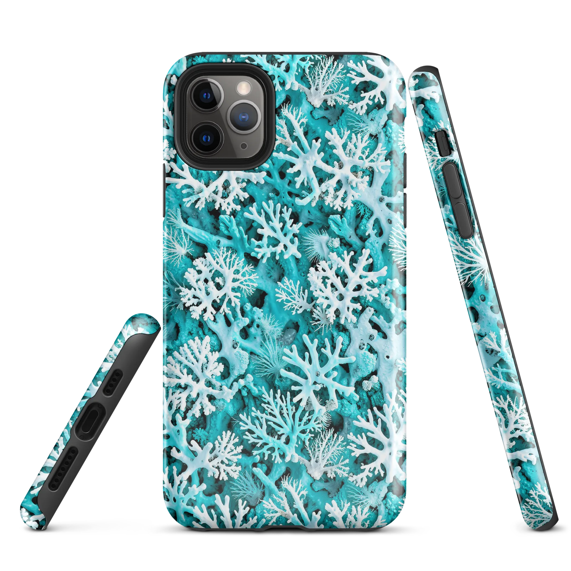 Aqua Coral Bloom on Tough Case for iPhone® — Front