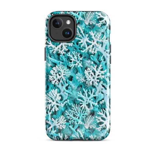 Aqua Coral Bloom on a MagSafe Tough Case for iPhone®