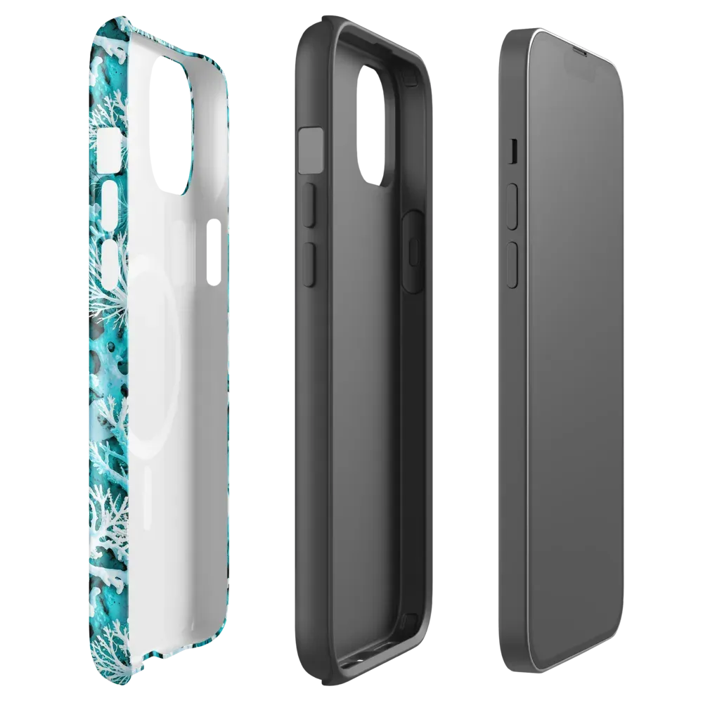 Aqua Coral Bloom on MagSafe Tough Case for iPhone® — Front