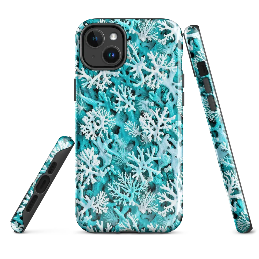 Aqua Coral Bloom on MagSafe Tough Case for iPhone® — Front