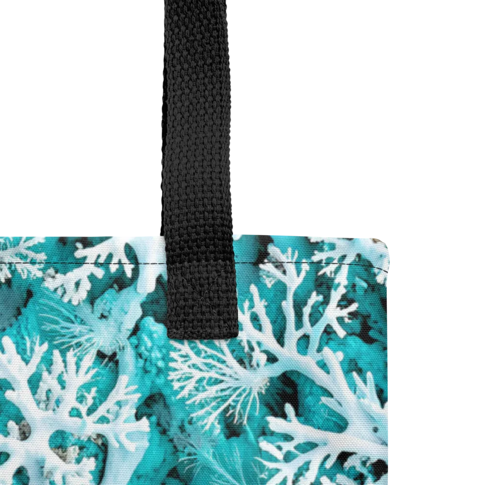 Aqua Coral Bloom on Tote Bag — Product details