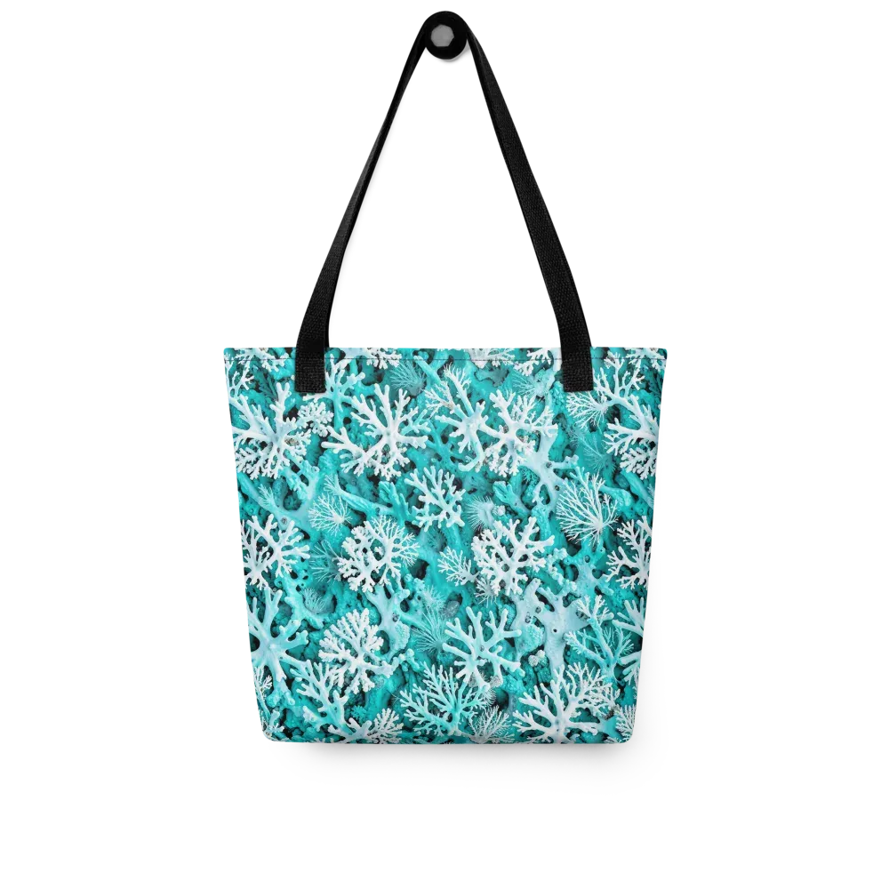 Aqua Coral Bloom on Tote Bag — Front