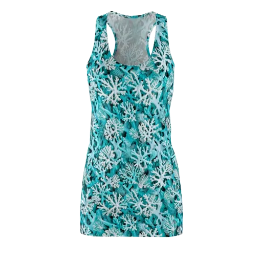 Aqua Coral Bloom on a Racerback Dress