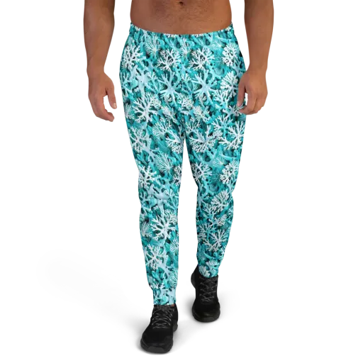 Aqua Coral Bloom on a Men's Joggers