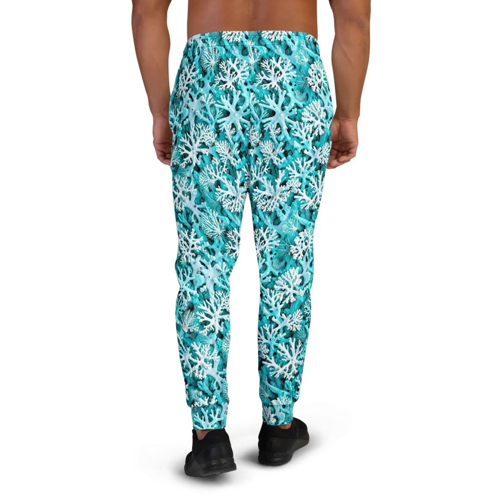 Aqua Coral Bloom on Men's Joggers — Back