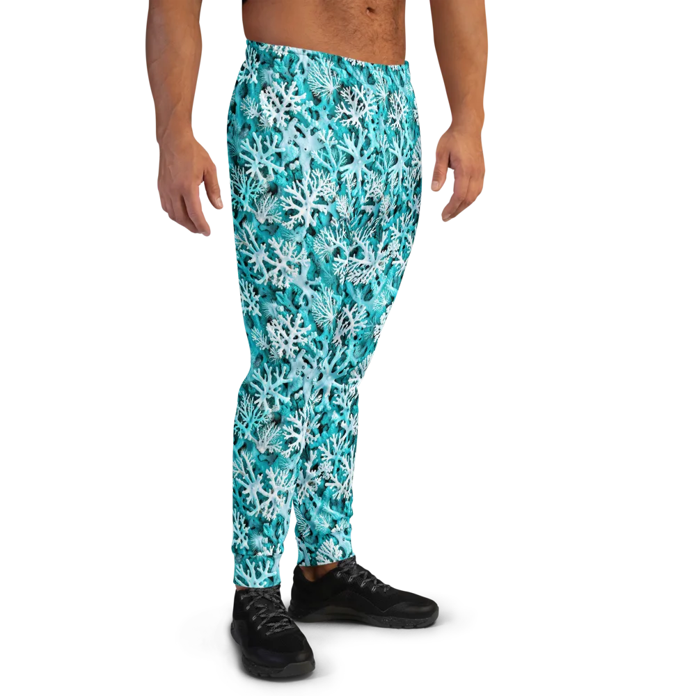 Aqua Coral Bloom on Men's Joggers — Right