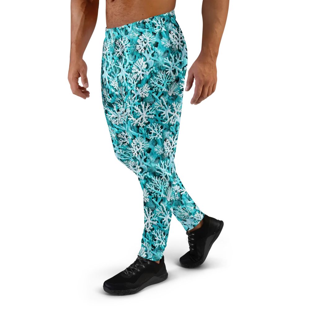 Aqua Coral Bloom on Men's Joggers — Left