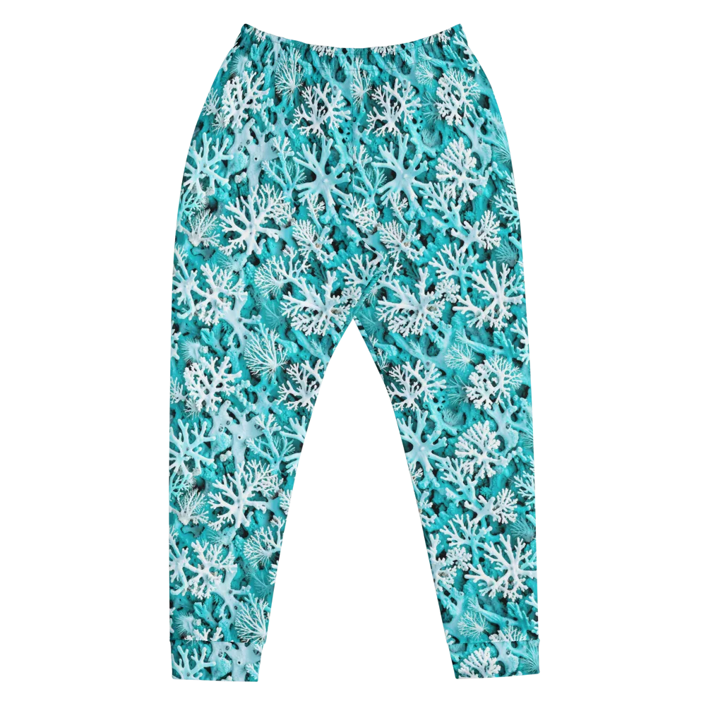 Aqua Coral Bloom on Men's Joggers — Front
