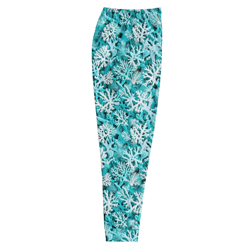 Aqua Coral Bloom on Men's Joggers — Right