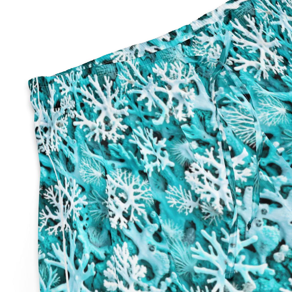 Aqua Coral Bloom on Women's Pajama Shorts — Product details
