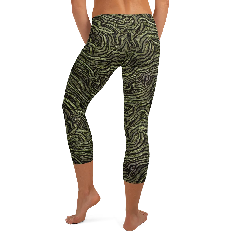 Moss Current on Capri Leggings — Back