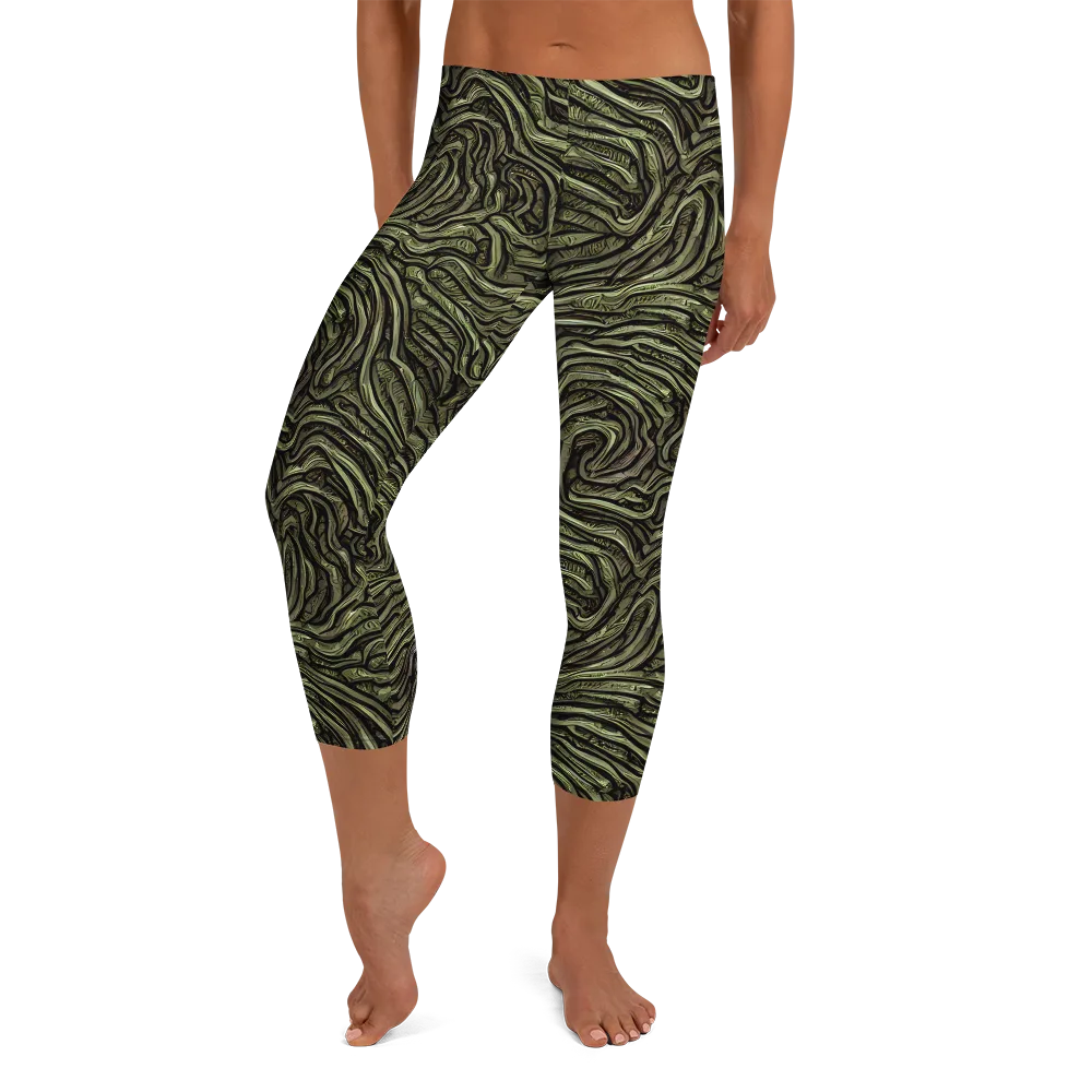 Moss Current on Capri Leggings — Front