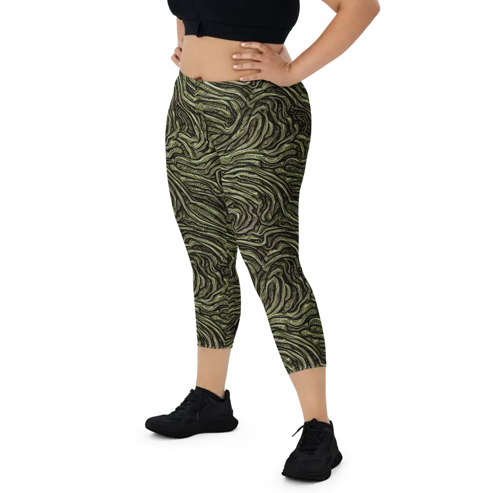 Moss Current on Capri Leggings — Front