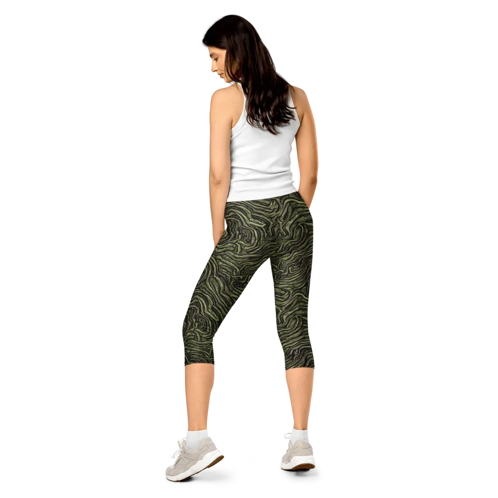 Moss Current on Capri Leggings — Back