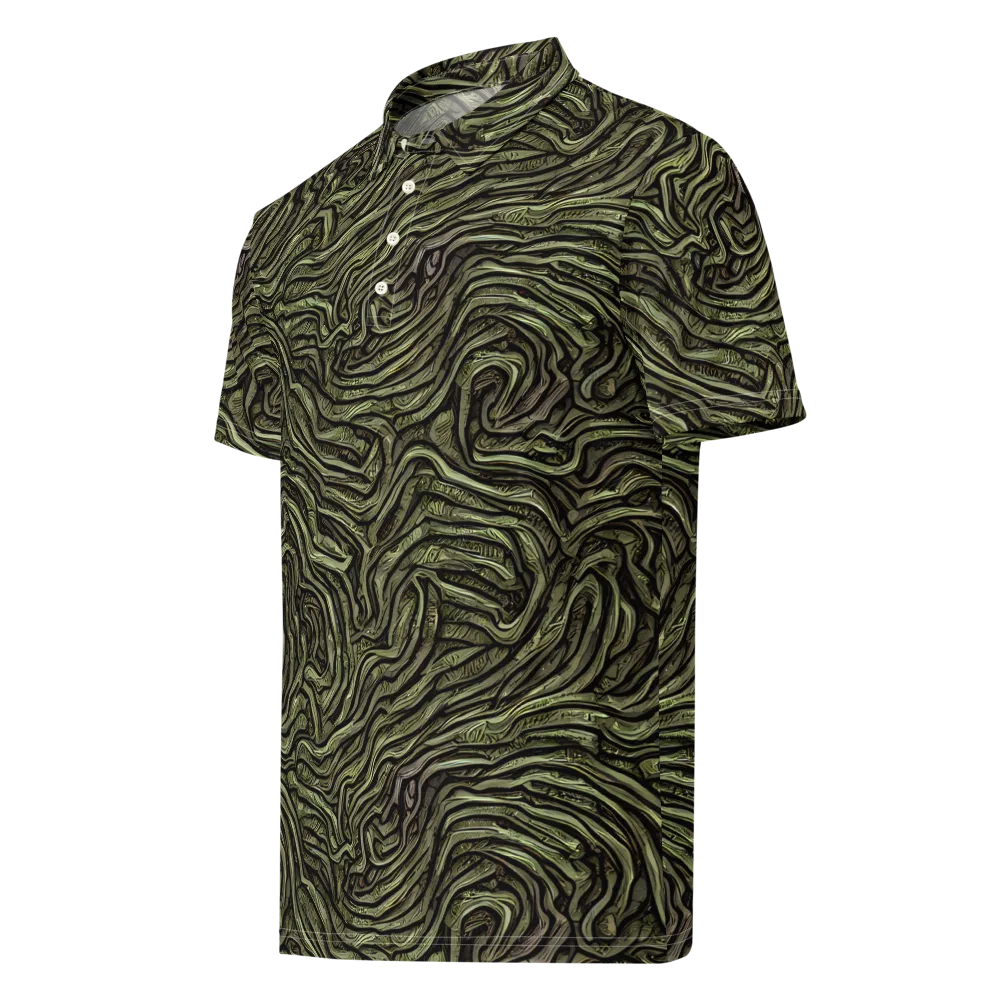 Moss Current on Men's Slim Fit Polo Shirt — Left Front