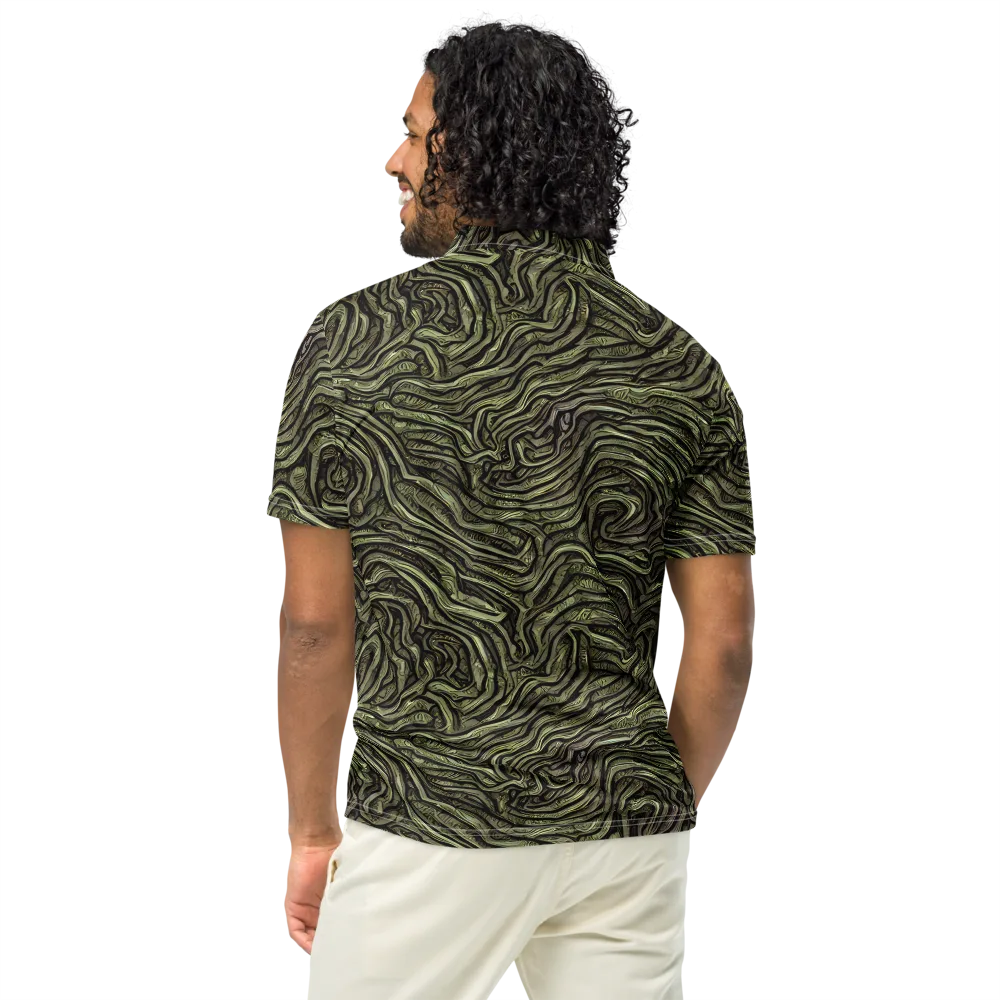 Moss Current on Men's Slim Fit Polo Shirt — Back