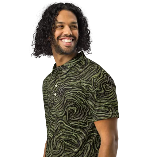 Moss Current on a Men's Slim Fit Polo Shirt