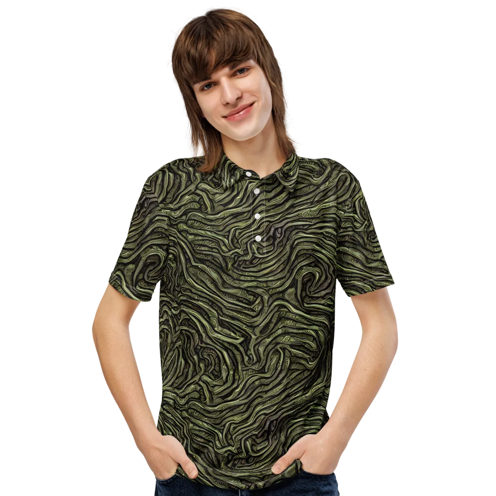 Moss Current on Men's Slim Fit Polo Shirt — Front