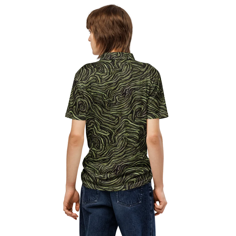 Moss Current on Men's Slim Fit Polo Shirt — Back