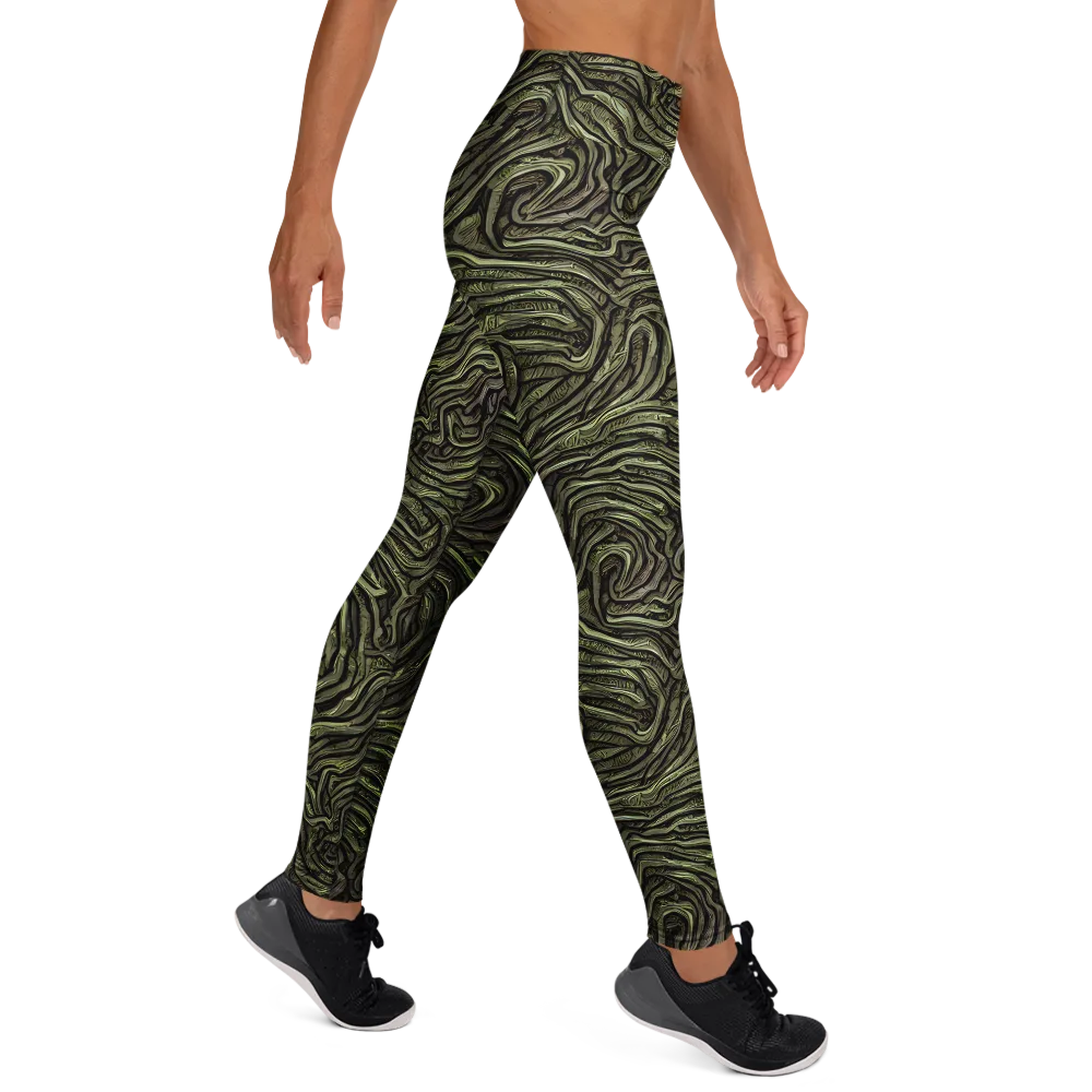 Moss Current on Yoga Leggings — Right