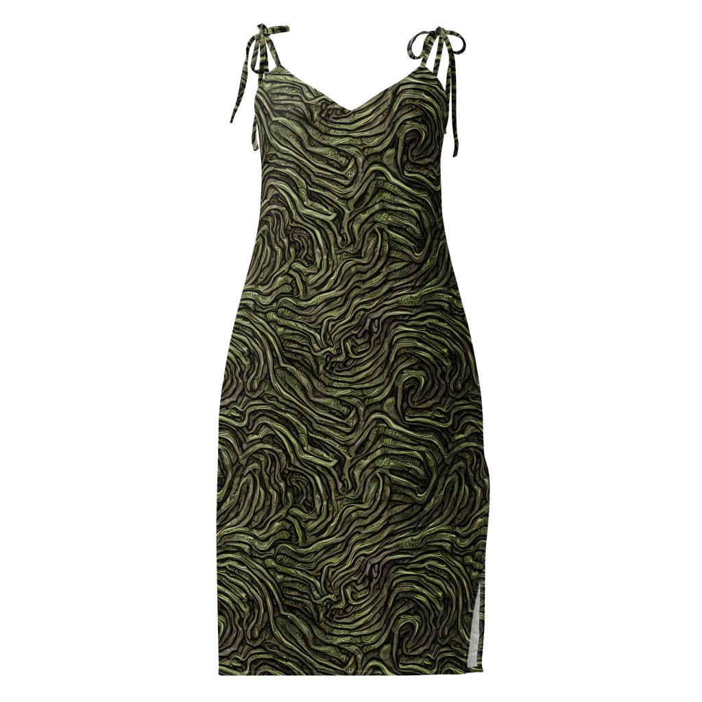 Moss Current on Slip Dress — Front