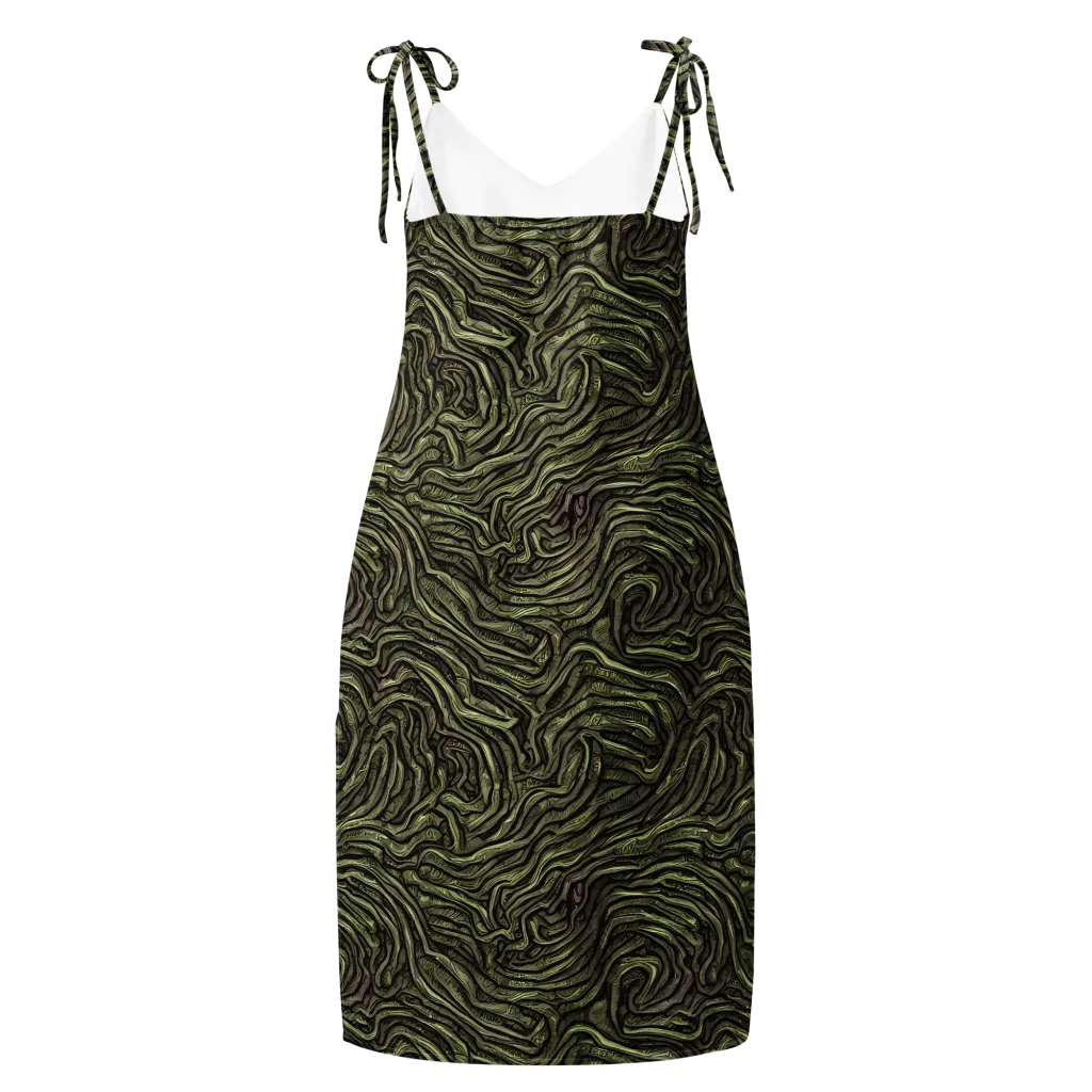 Moss Current on Slip Dress — Back