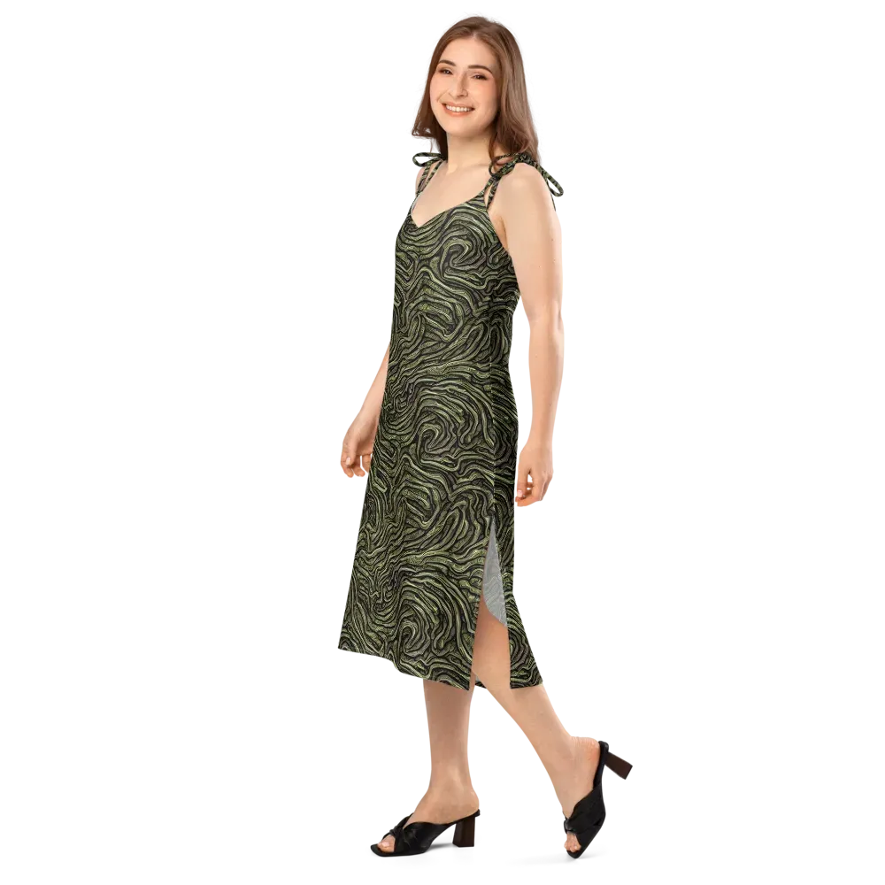 Moss Current on Slip Dress — Left Front