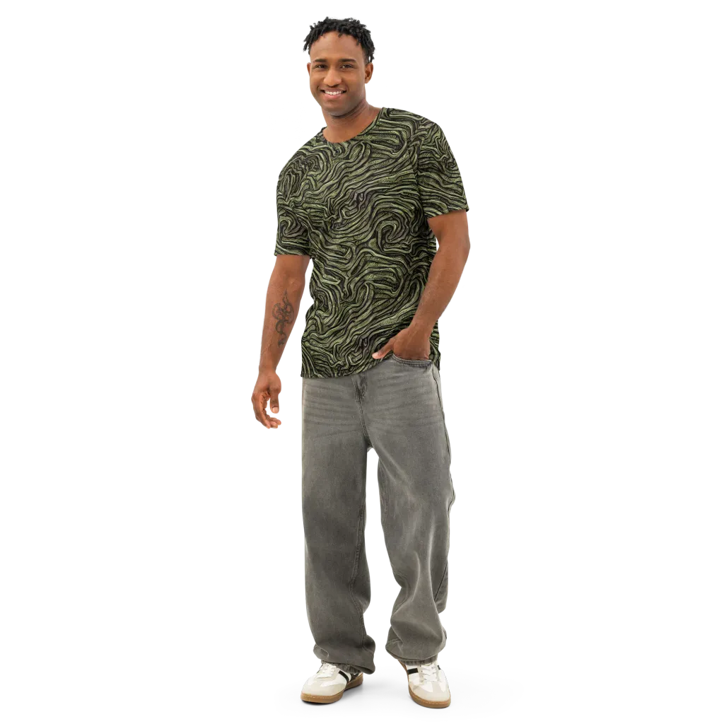 Moss Current on Men's Cotton Crew Neck T-Shirt — Front