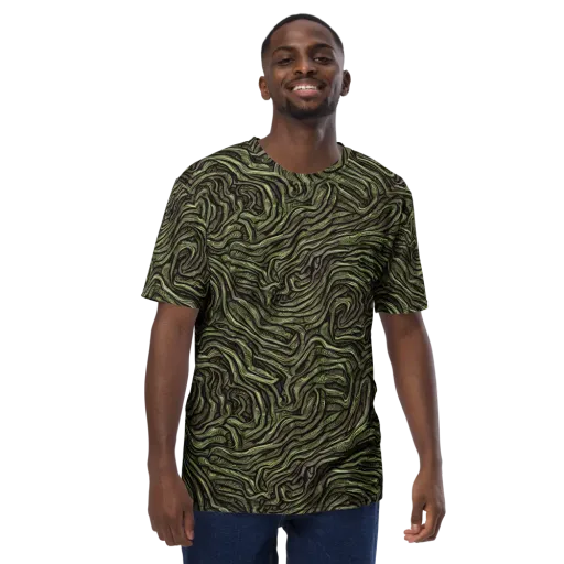 Moss Current on a Men's Crew Neck T-Shirt