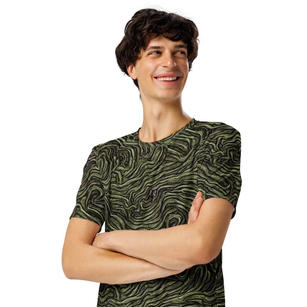Moss Current on Men's Crew Neck T-Shirt — Left Front