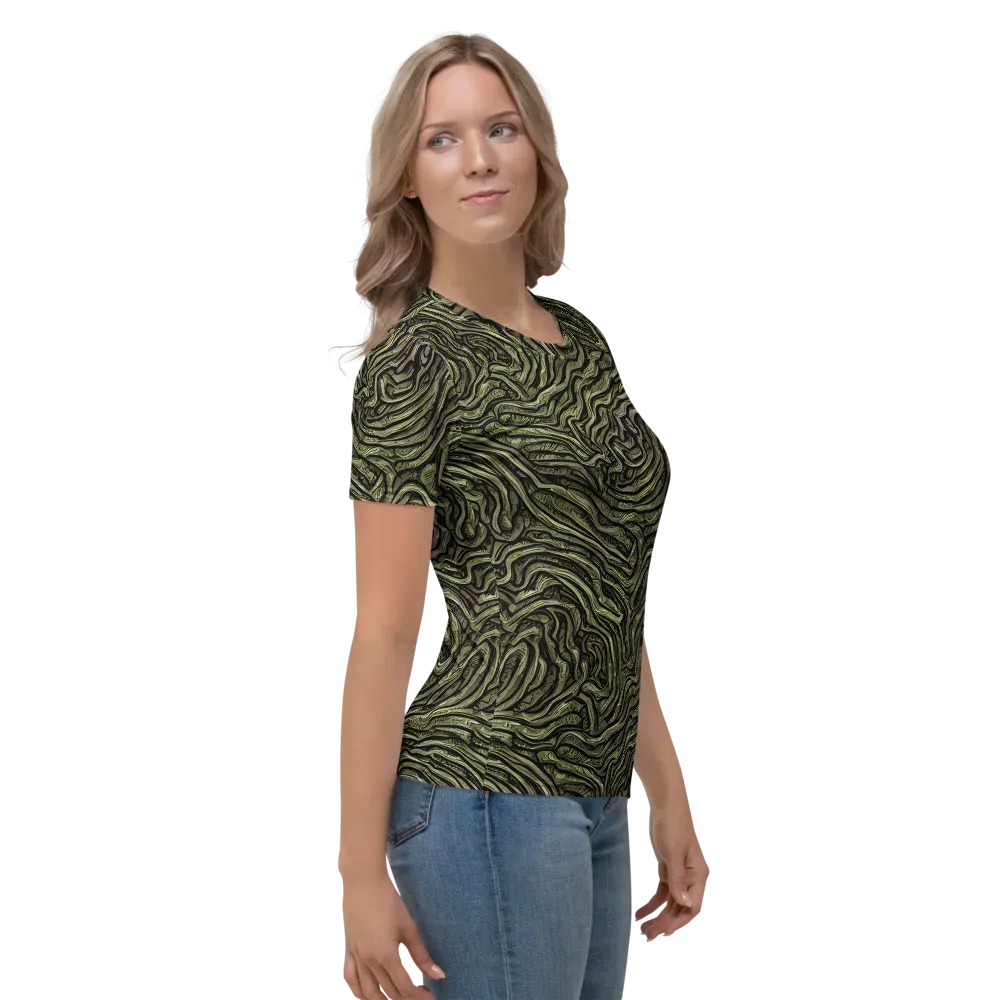 Moss Current on Women's Crew Neck T-Shirt — Right