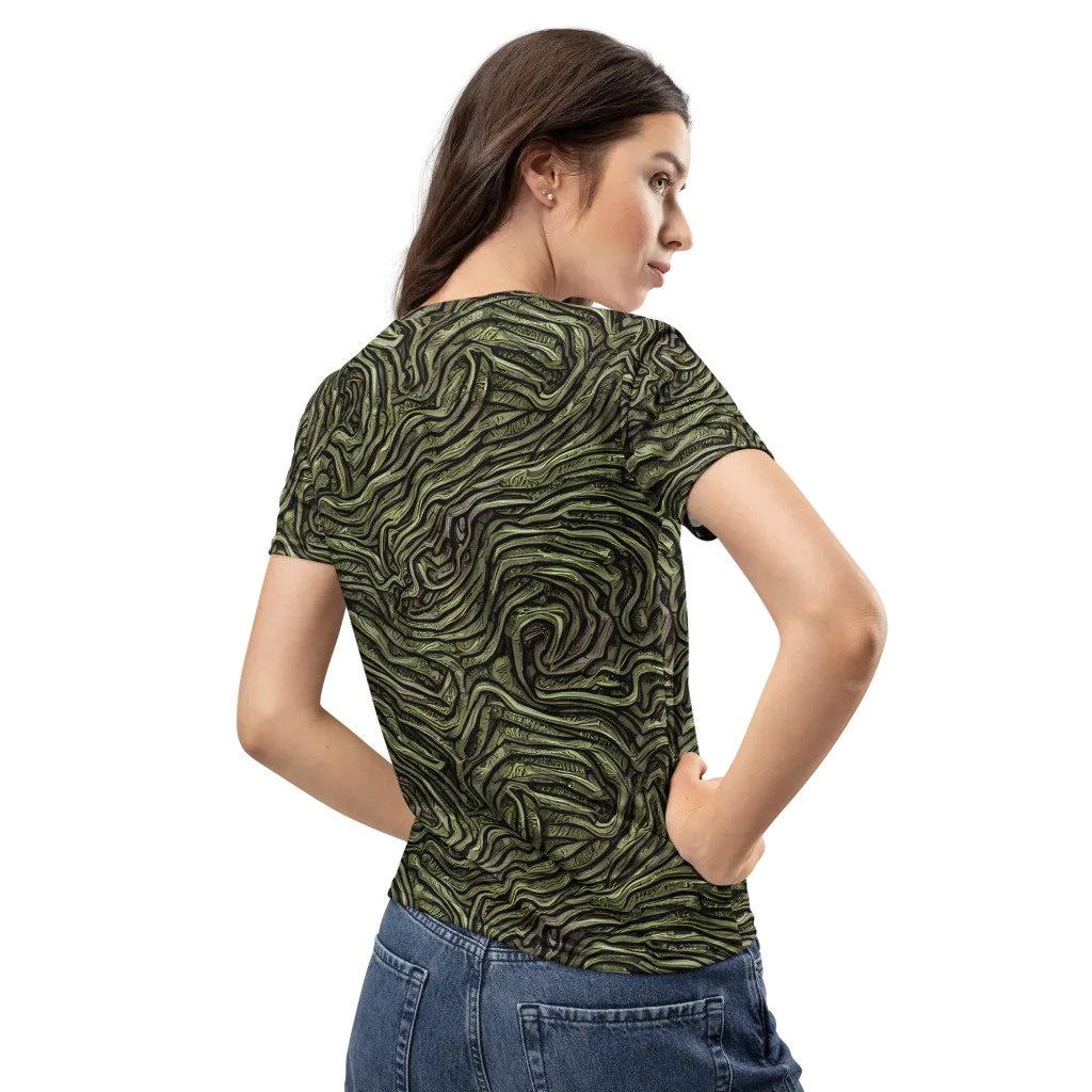 Moss Current on Women's Crew Neck T-Shirt — Back
