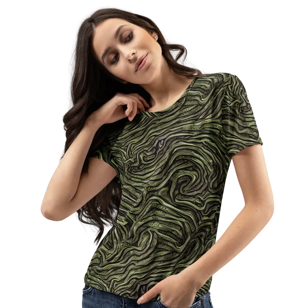 Moss Current on Women's Crew Neck T-Shirt — Left Front