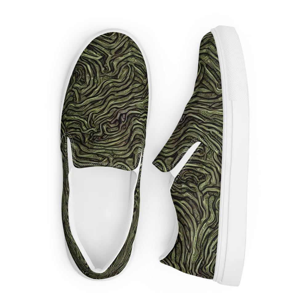 Moss Current on Men's Slip-On Canvas Shoes — Front