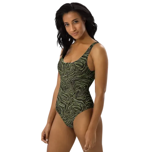 Moss Current on a One-Piece Swimsuit