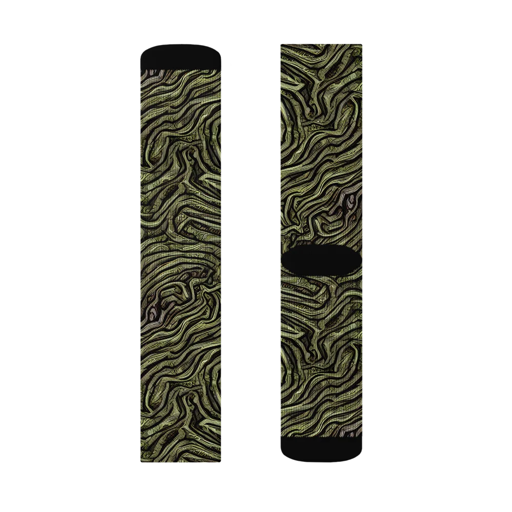 Moss Current on Socks — Left Sock