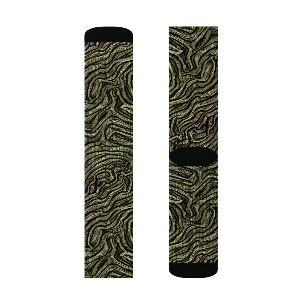 Moss Current on Socks — Right Sock