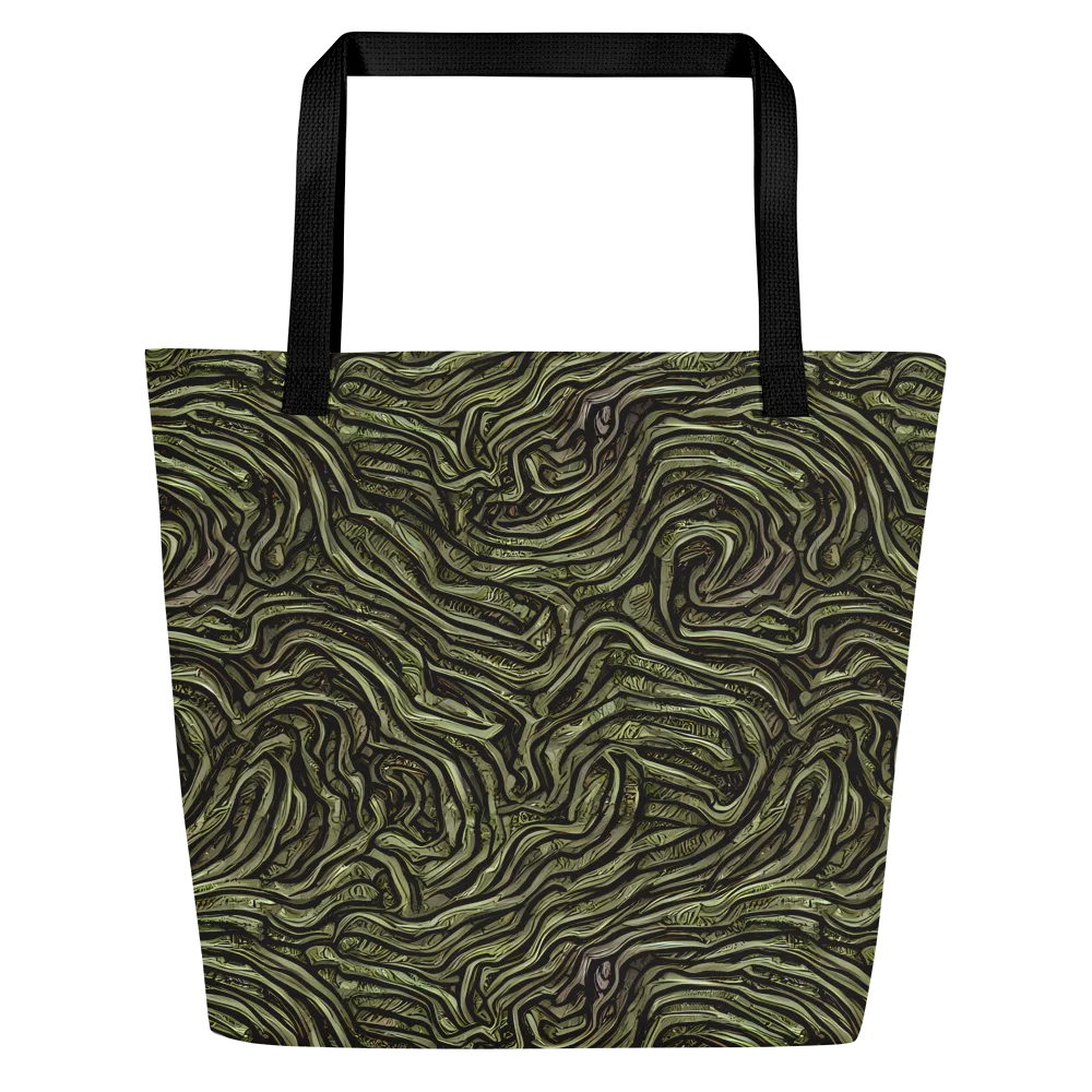 Moss Current on Large Tote Bag W/ Pocket — Front